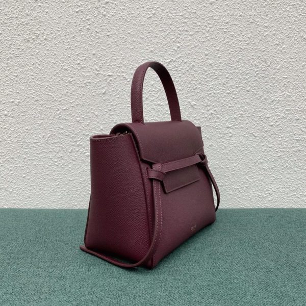 Faux Celine Belt Nano Sac en bordeaux – Image 8