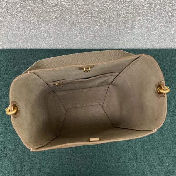 Réplique Celine Sangle Bucket Sac en taupe cuir de veau grainé – Image 4