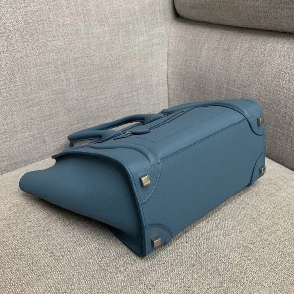Contrefaçon Celine Micro Luggage Fourre-tout Sac en bleu ardoise – Image 5