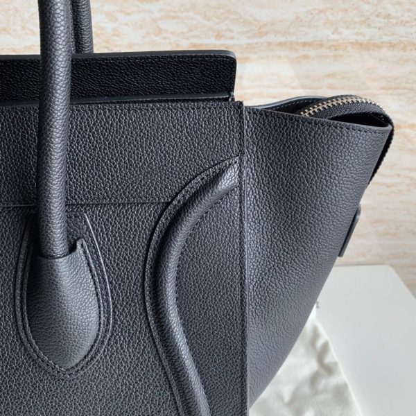 Faux Celine Mini Luggage Fourre-tout Sac en noir – Image 2