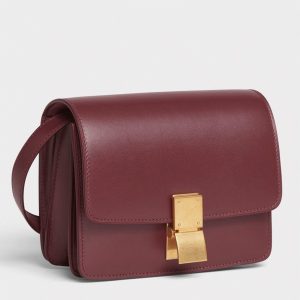 Contrefaçon Celine Classic Box Petit Sac en bordeaux