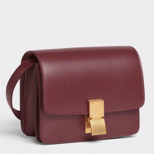 Contrefaçon Celine Classic Box Petit Sac en bordeaux