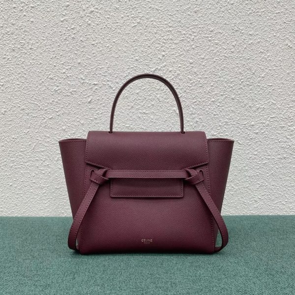 Faux Celine Belt Nano Sac en bordeaux – Image 5