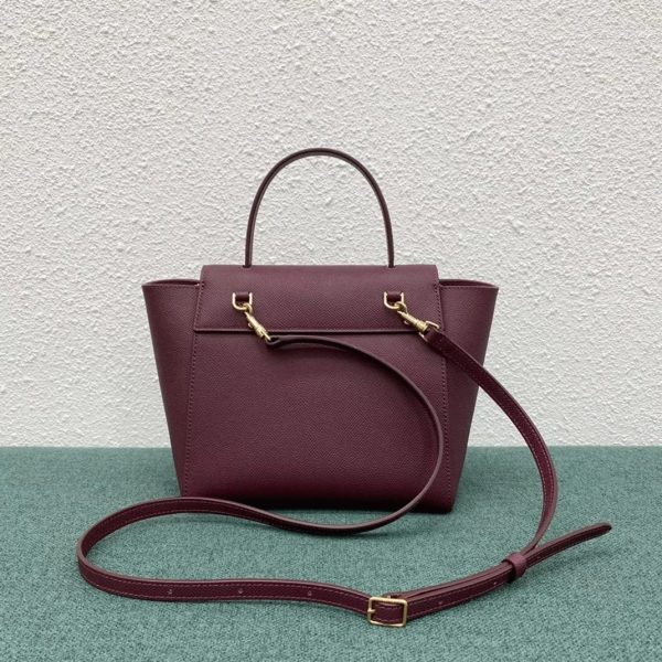Faux Celine Belt Nano Sac en bordeaux – Image 4