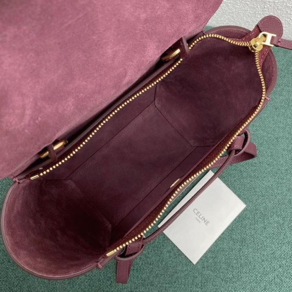 Faux Celine Belt Nano Sac en bordeaux – Image 2