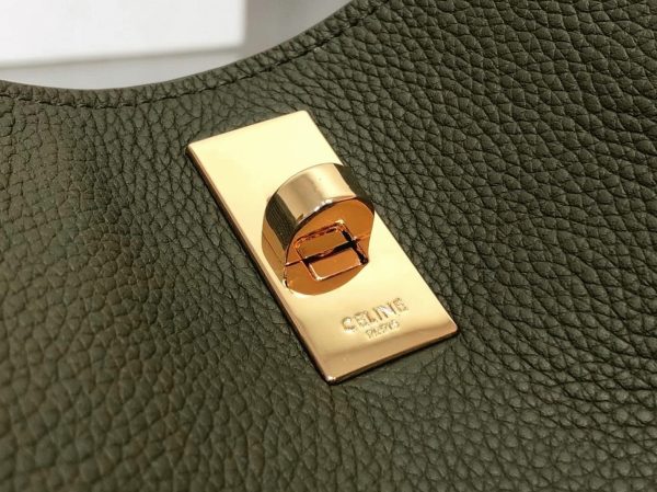 Faux Celine Bucket 16 Sac en olive foncé – Image 2