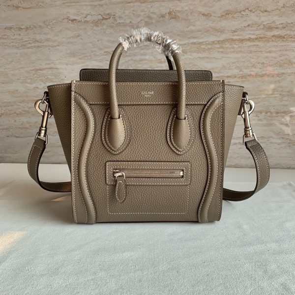 Faux Celine Nano Luggage Fourre-tout Sac en souris – Image 10