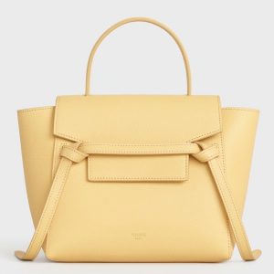 Faux Celine Belt Nano Sac en jaune