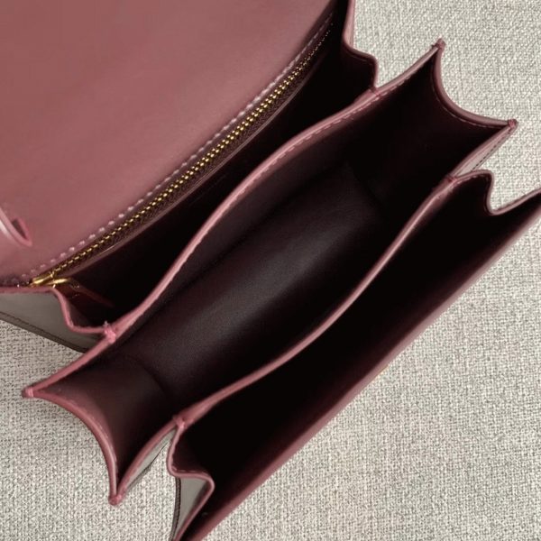 Contrefaçon Celine Classic Box Petit Sac en bordeaux – Image 5