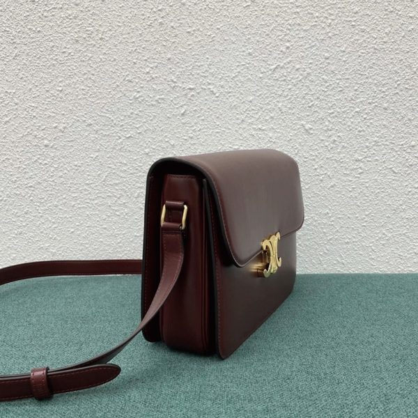 Faux Celine Triomphe Grand Sac en bordeaux – Image 4