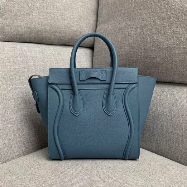 Contrefaçon Celine Micro Luggage Fourre-tout Sac en bleu ardoise – Image 3
