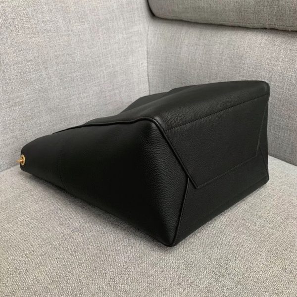 Faux Celine Sangle Bucket Sac en noir cuir de veau grainé – Image 8