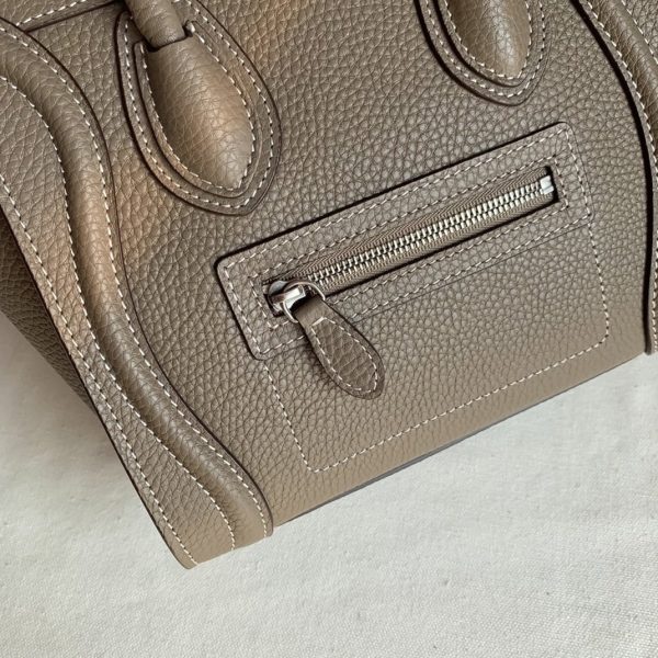 Faux Celine Nano Luggage Fourre-tout Sac en souris – Image 8