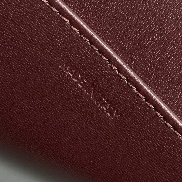 Faux Celine Classic Box Adolescent Sac en bourgogne – Image 11