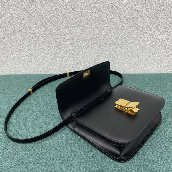Imitation Celine Classic Box Moyen Sac en noir – Image 10