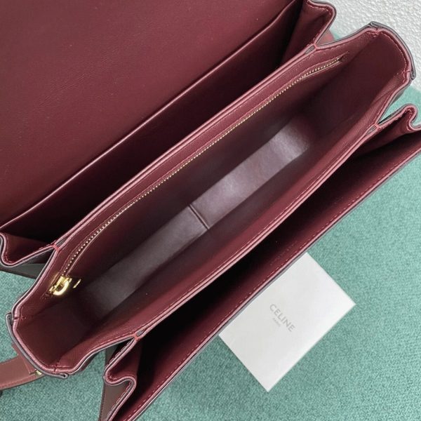Faux Celine Triomphe Grand Sac en bordeaux – Image 2