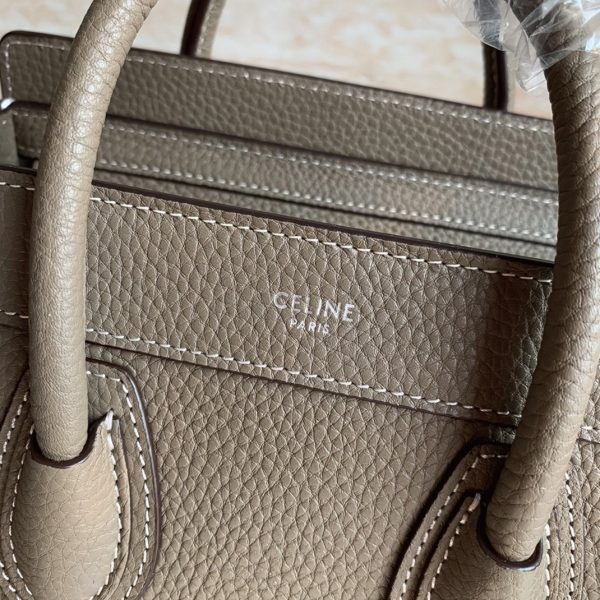 Faux Celine Nano Luggage Fourre-tout Sac en souris – Image 6
