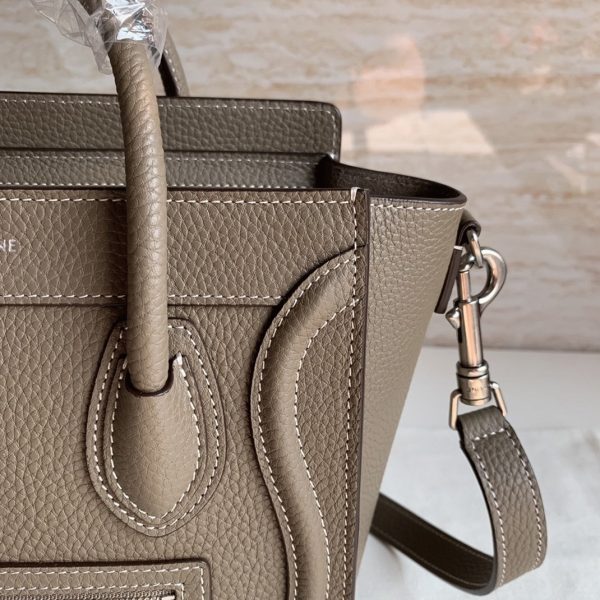 Faux Celine Nano Luggage Fourre-tout Sac en souris – Image 5