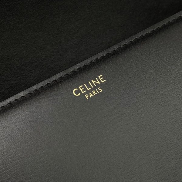 Contrefaçon Celine Triomphe Grand Sac en noir – Image 12