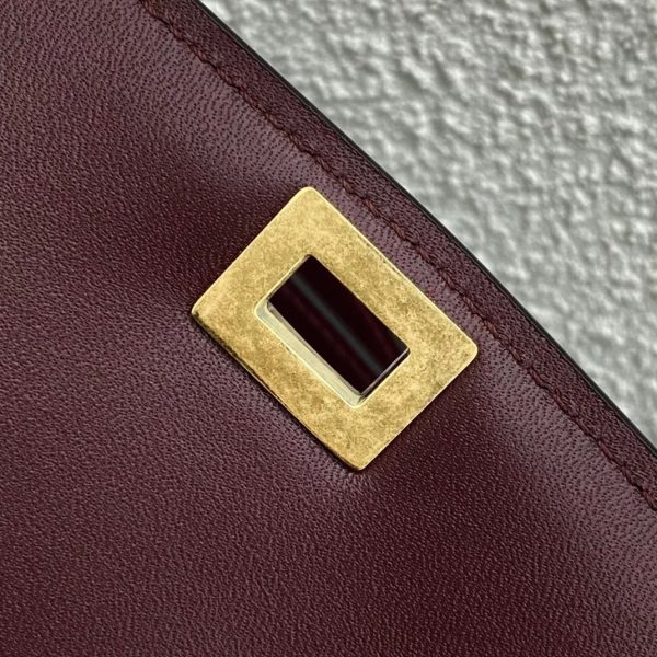 Faux Celine Classic Box Adolescent Sac en bourgogne – Image 7
