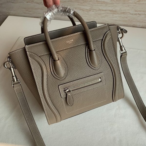 Faux Celine Nano Luggage Fourre-tout Sac en souris – Image 3
