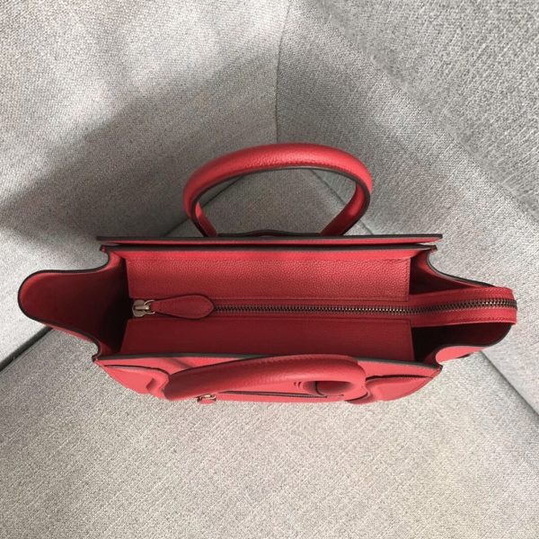 Faux Celine Micro Luggage Fourre-tout Sac en rouge – Image 5