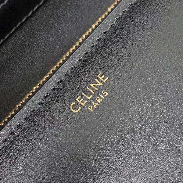 Imitation Celine Classic Box Moyen Sac en noir – Image 6