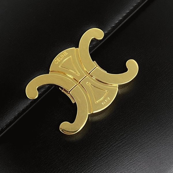 Contrefaçon Celine Triomphe Grand Sac en noir – Image 10