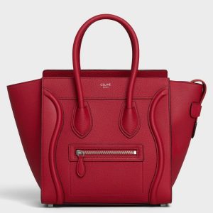 Faux Celine Micro Luggage Fourre-tout Sac en rouge