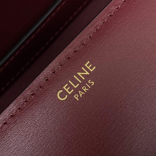 Faux Celine Classic Box Adolescent Sac en bourgogne – Image 3