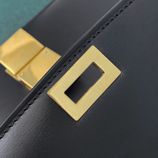 Imitation Celine Classic Box Moyen Sac en noir – Image 2