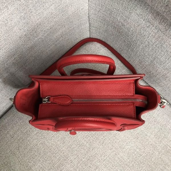 Faux Celine Nano Luggage Fourre-tout Sac en rouge – Image 5