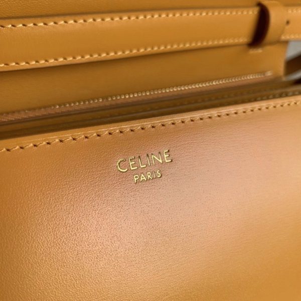 Contrefaçon Celine Classic Box Moyen Sac en jaune – Image 8