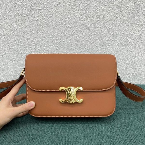 Faux Celine Triomphe Moyen Sac en marron – Image 12