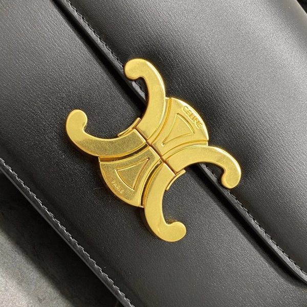 Contrefaçon Celine Triomphe Adolescent Sac en noir – Image 6