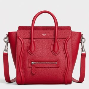 Faux Celine Nano Luggage Fourre-tout Sac en rouge