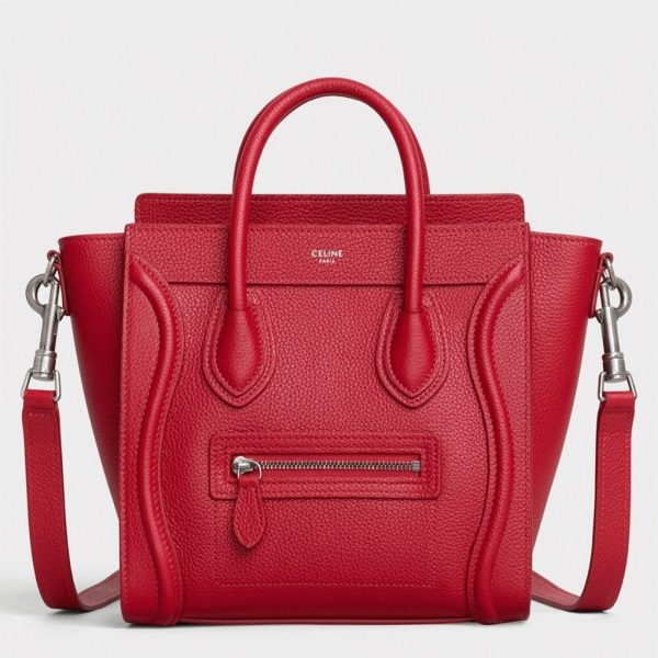 Faux Celine Nano Luggage Fourre-tout Sac en rouge