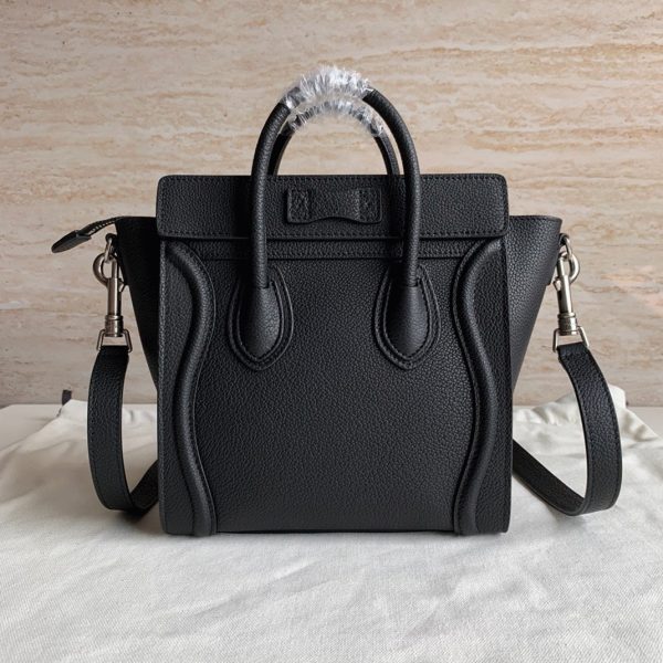 Réplique Celine Nano Luggage Fourre-tout Sac en noir – Image 11