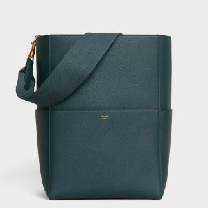 Contrefaçon Celine Sangle Bucket Sac en amazone cuir de veau grainé
