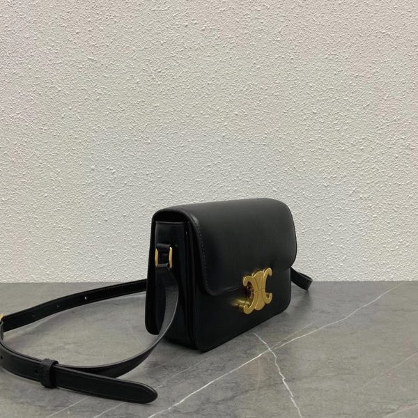 Contrefaçon Celine Triomphe Adolescent Sac en noir – Image 4