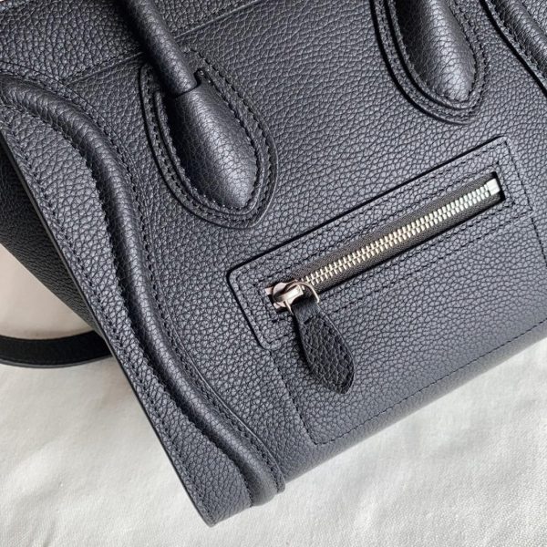 Réplique Celine Nano Luggage Fourre-tout Sac en noir – Image 8