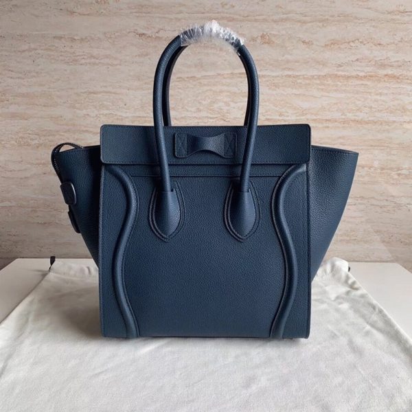 Imitation Celine Micro Luggage Fourre-tout Sac en bleu marine – Image 7