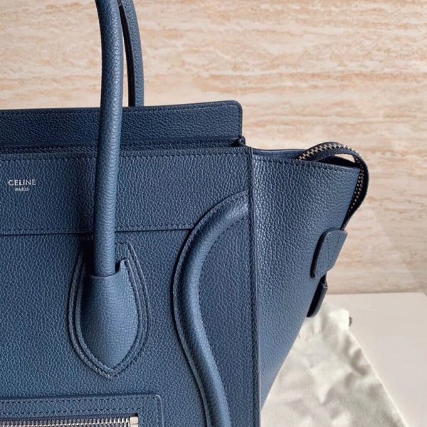 Imitation Celine Micro Luggage Fourre-tout Sac en bleu marine – Image 6