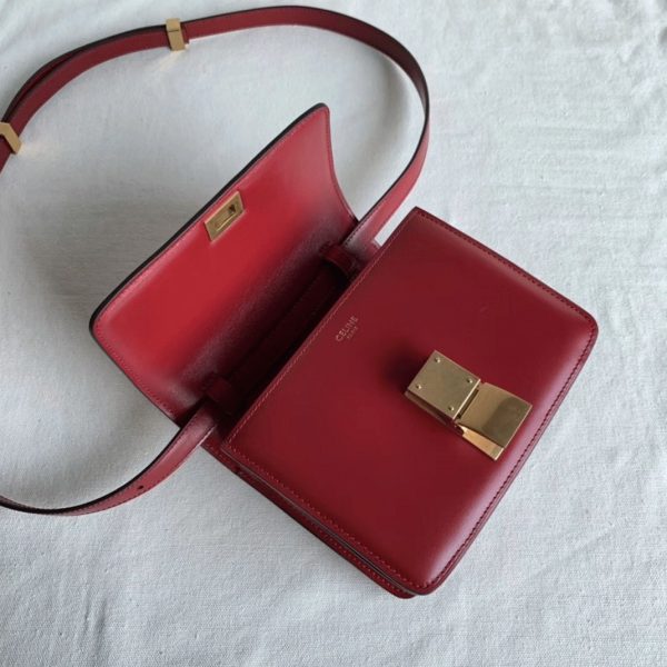 Réplique Celine Classic Box Petit Sac en rouge – Image 6