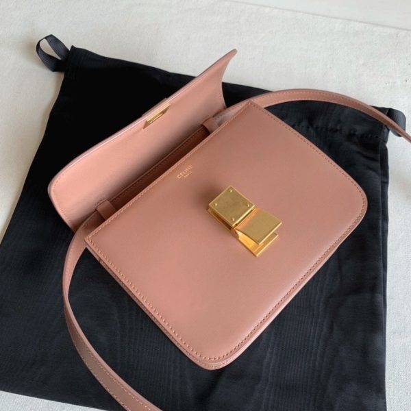 Faux Celine Classic Box Adolescent Sac en rose antique – Image 2