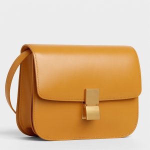 Contrefaçon Celine Classic Box Moyen Sac en jaune