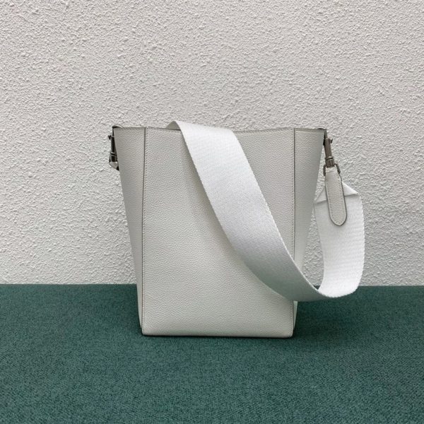 Réplique Celine Sangle Petit Bucket Sac en blanc cuir de veau – Image 8