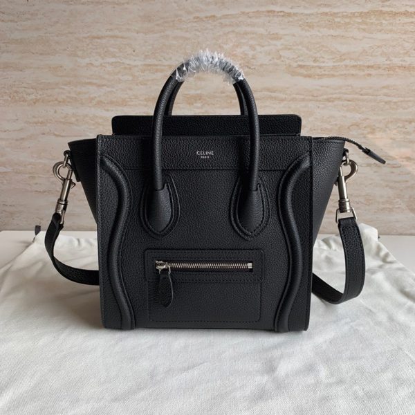 Réplique Celine Nano Luggage Fourre-tout Sac en noir – Image 7