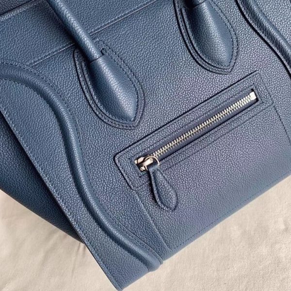Imitation Celine Micro Luggage Fourre-tout Sac en bleu marine – Image 5