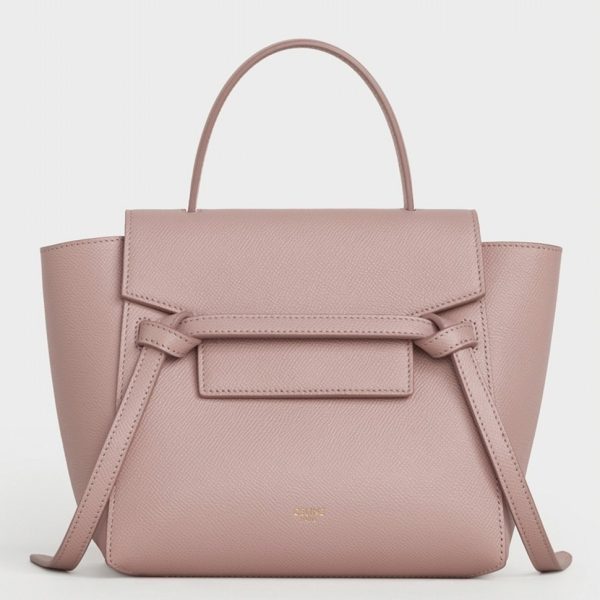Faux Celine Belt Nano Sac en rose vintage